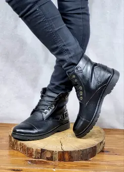 آفر محشر این هفته کفش نیم بوت ساقدار مردانه پسرانه ی مدل ساده بندی بغل سگکی