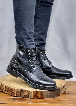 آفر محشر این هفته کفش نیم بوت ساقدار مردانه پسرانه ی مدل ساده بندی بغل سگکی