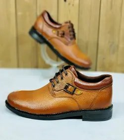 فروش ویژه این هفته کفش مجلسی مردانه طبی باچرم طبیعی تبریز شیک و متفاوت عسلی