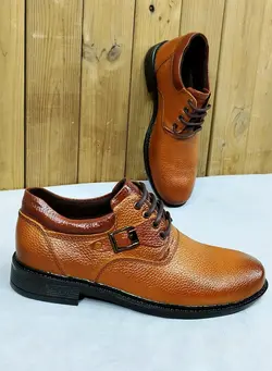 فروش ویژه این هفته کفش مجلسی مردانه طبی باچرم طبیعی تبریز شیک و متفاوت عسلی