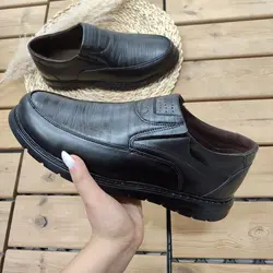 تخفیف فوق العاده کفش اداری مجلسی طبی مردانه پسرانه مدل اکو بدون بند زیره نرم و با کیفیت مشکی