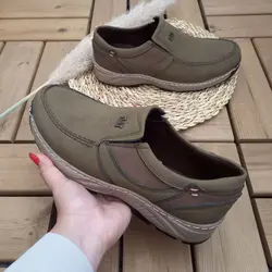 فروش فوق العاده کفش اداری مجلسی مردانه پسرانه شیک و جذاب زیره کامل دور دوخت زیتونی قهوه ای