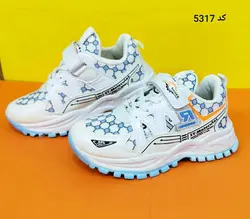 حراج ویژه این هفته در ترب کفش کتونی اسپرت بچگانه پسرانه مدل سورن سفید آبی شیک و زیبا