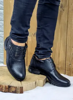 فروش ویژه این هفته کفش مجلسی مردانه طبی باچرم طبیعی تبریز منحصر به فرد بندی سگکی مشکی