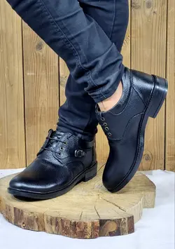 فروش ویژه این هفته کفش مجلسی مردانه طبی باچرم طبیعی تبریز منحصر به فرد بندی سگکی مشکی