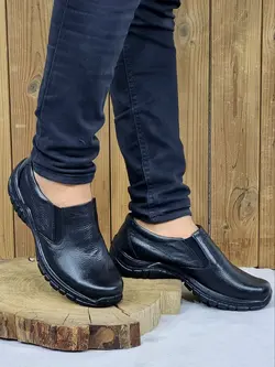 فروش ویژه این هفته کفش مجلسی مردانه طبی با چرم طبیعی تبریز مشکی تمام زیره طبی