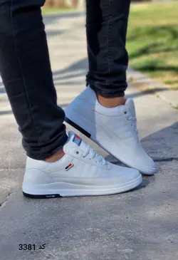 حراج فوق العاده این هفته کفش کتونی اسپرت ونس مدل تامی مردانه پسرانه منحصر به فرد و جدید سفید تمام