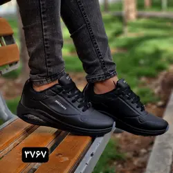فروش فوق العاده کفش کتونی اسپرت مردانه پسرانه مدل اسکیچرز نرم و راحت مشکی3767