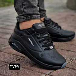فروش فوق العاده کفش کتونی اسپرت مردانه پسرانه مدل اسکیچرز نرم و راحت مشکی3767