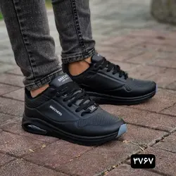 فروش فوق العاده کفش کتونی اسپرت مردانه پسرانه مدل اسکیچرز نرم و راحت مشکی3767