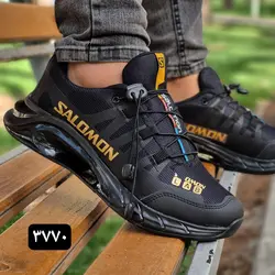 حراج ویژه کفش کتونی اسپرت مردانه مدل سالامون زیره تونلی کیفیت فوق العاده بالامشکی نارنجی3770