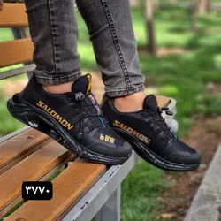 حراج ویژه کفش کتونی اسپرت مردانه مدل سالامون زیره تونلی کیفیت فوق العاده بالامشکی نارنجی3770