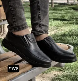 تخفیف فوق العاده کفش اداری مجلسی طبی مردانه پسرانه مدل اکو بدون بند زیره نرم و با کیفیت مشکی 2176