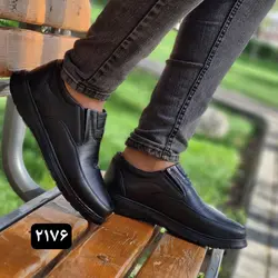 تخفیف فوق العاده کفش اداری مجلسی طبی مردانه پسرانه مدل اکو بدون بند زیره نرم و با کیفیت مشکی 2176