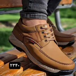 حراج استثنای کفش مردانه راحتی طبی مجلسی واداری زیره طبی سبک و راحت قهوه ای روشن 2340