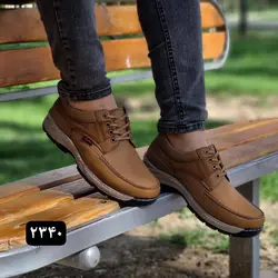 حراج استثنای کفش مردانه راحتی طبی مجلسی واداری زیره طبی سبک و راحت قهوه ای روشن 2340