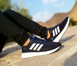 حراج استثنایی کفش کتونی اسپرت مردانه وپسرانه مدل اسپیسر ادیداس مناسب برای افراد خوش سلیقه سورمه ای سفید