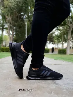 حراج استثنایی کفش کتونی اسپرت مردانه وپسرانه مدل اسپیسر ادیداس مناسب برای افراد خاص پسند مشکی تمام