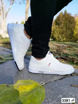 حراج فوق العاده ویژه کفش کتونی اسپرت ونس مدل تامی مردانه پسرانه زیبا و بادوام سفید تمام