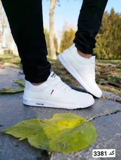 حراج فوق العاده ویژه کفش کتونی اسپرت ونس مدل تامی مردانه پسرانه زیبا و بادوام سفید تمام