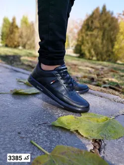 حراج فوق العاده کفش کتونی اسپرت ونس مدل تامی مردانه پسرانه  خوش پا مشکی تمام