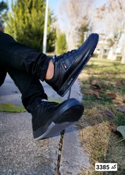 حراج فوق العاده کفش کتونی اسپرت ونس مدل تامی مردانه پسرانه  خوش پا مشکی تمام