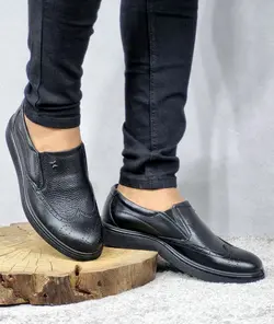 تخفیف ویژه  کفش طبی مردانه چرم طبیعی تبریز مدل هشت ترک خاص و بی نظیر مشکی