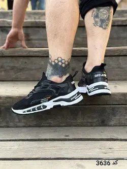 فروش ویژه کفش کتونی اسپرت A700 مردانه و پسرانه 008 مخصوص اقایون شیک پوش مشکی زیره سفید 3636