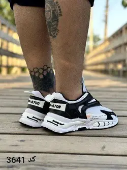 فروش ویژه کفش کتونی اسپرت A700 مردانه و پسرانه 008 فوق العاده شیک سفیدمشکی 3641