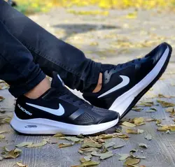 حراج ویژه کفش کتونی اسپرت مردانه وپسرانه مدل نایک اسپیسر فوق العاده سبک و راحت رنگ مشکی سفید