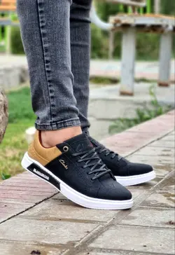 حراج ویژه کفش کتونی اسپرت مردانه وپسرانه مدل  clarks  راحت و سبک رنگ مشکی خردلی