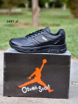 فروش ویژه کفش کتونی اسپرت مردانه مدل اکو چرمی زیره پیو رنگ مشکی تمام شیک و راحت