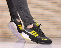 کفش اسپرت مردانه مدل آدیداس لژدار مشکی زرد