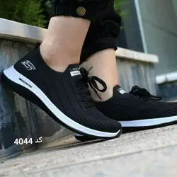 کفش اسپرت زنانه و دخترانه مدل اسکیچرز بندی جورابی مشکی