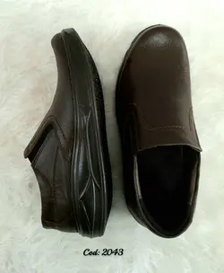 کفش اداری طبی مردانه مدل چرم طبیعی قهوه ای