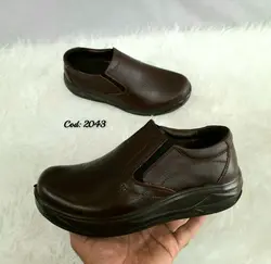 کفش اداری طبی مردانه مدل چرم طبیعی قهوه ای