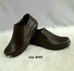 کفش اداری طبی مردانه مدل چرم طبیعی قهوه ای