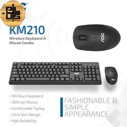 کیبورد و موس بی سیم ای او سی مدل KM210