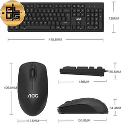 کیبورد و موس بی سیم ای او سی مدل KM210