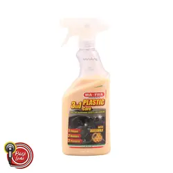 اسپری واکس مایع تمیزکننده و محافظ سطوح پلاستيکی مفرا (موم و عسل) مدل plastic care 3in1