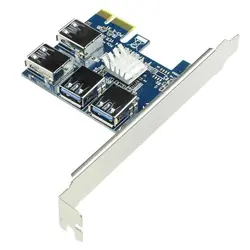 کارت تبدیل پورت PCIe x1 به 4 پورت USB x16 گرافیک - فروشگاه اینترنتی پاورساپ
