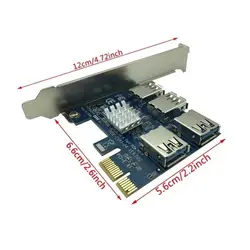 کارت تبدیل پورت PCIe x1 به 4 پورت USB x16 گرافیک - فروشگاه اینترنتی پاورساپ