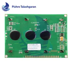 LCD کاراکتری 128*64 سبز فریم بزرگ KS0108