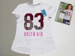 تیشرت پولک دوحالته سفید طرح 83