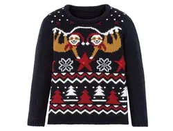 پلیور بافت چراغدار طرح کریسمسی