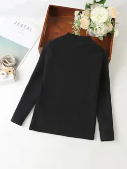 بلوز بافت کبریتی یقه ۳سانتی مشکی