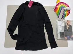 بلوز بافت کبریتی یقه ۳سانتی مشکی