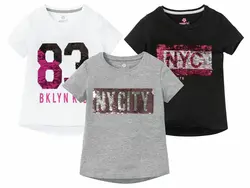 تیشرت پولک دوحالته طوسی