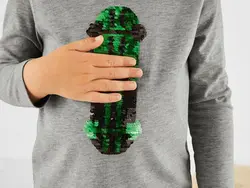 بلوز طرح پولک دوحالته طوسی