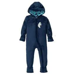 سرهمی حوله ای رنگ آبی تیره طرح خرس سفید